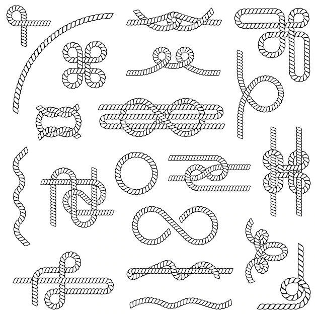 Free Vector | Rope knots set