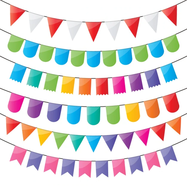 Free Vector | Rope with colorful ornaments