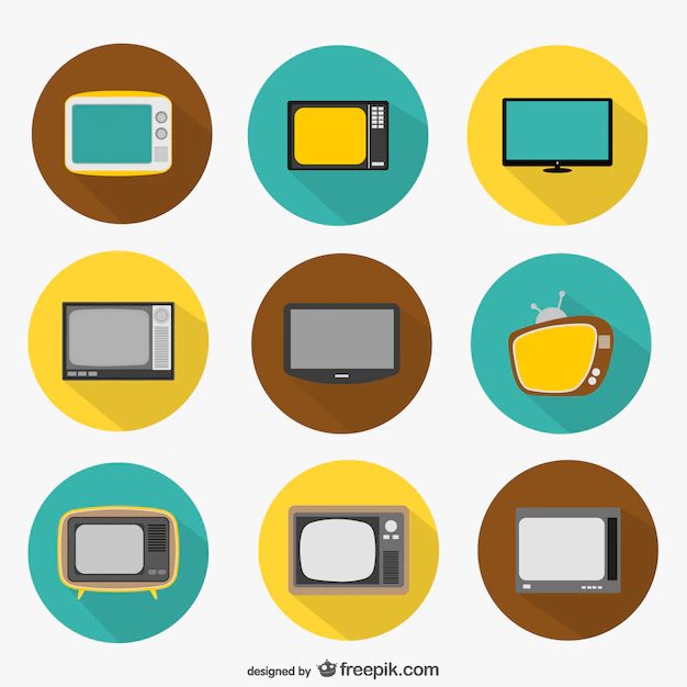 Free Vector | Round tv icons