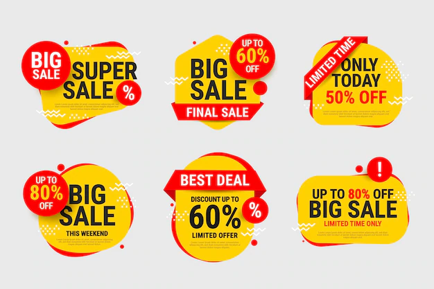 Free Vector | Sale labels set with discount