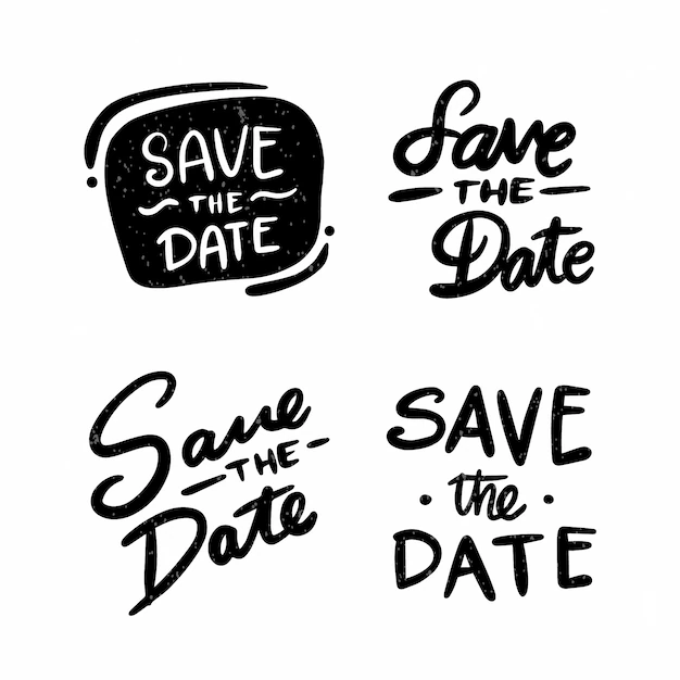 Free Vector | Save the date lettering set