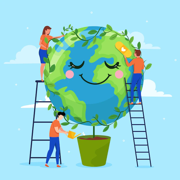 Free Vector | Save the planet concept