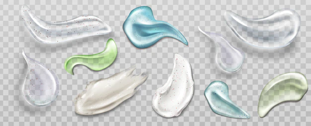 Free Vector | Scrub and gel smears swatch set.