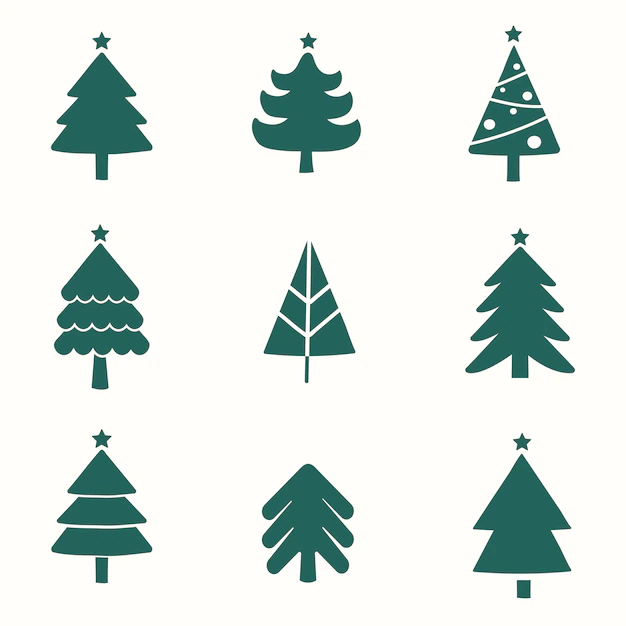 Free Vector | Set of christmas tree design elements vector