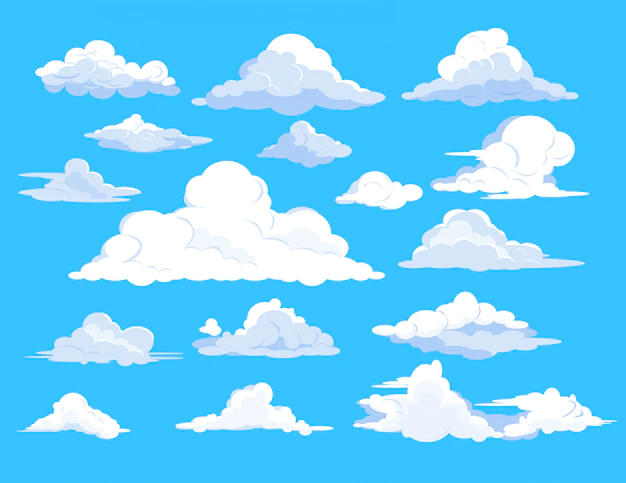 Free Vector | Set of clouds in sky