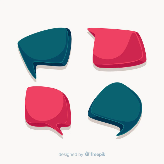 Free Vector | Set of colorful hand drawn speech bubbles