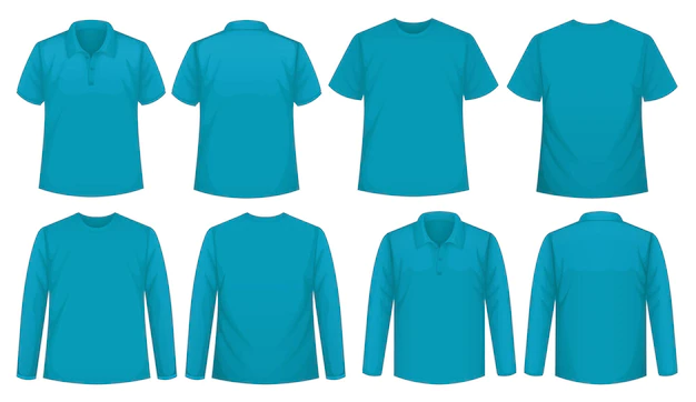 Free Vector | Set of different types of shirt in same color