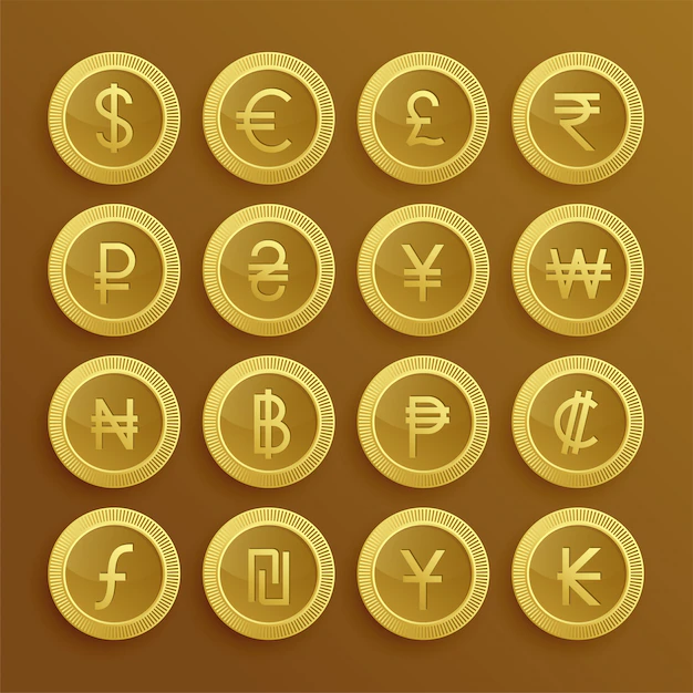 Free Vector | Set of dolden currency icons and symbols