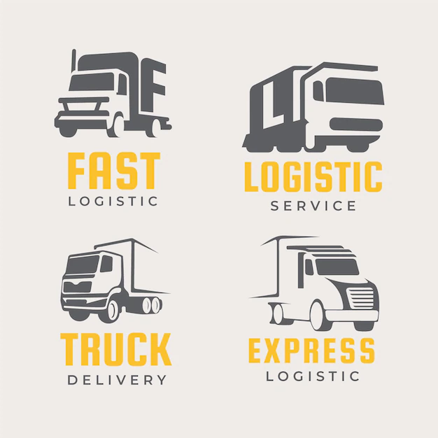 Free Vector | Set of flat design truck logos