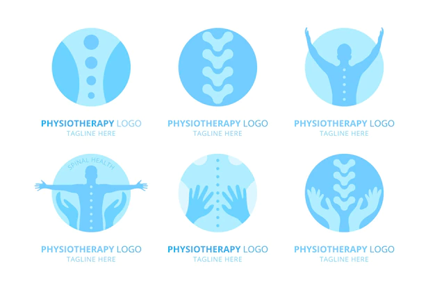 Free Vector | Set of flat physiotherapy logo templates