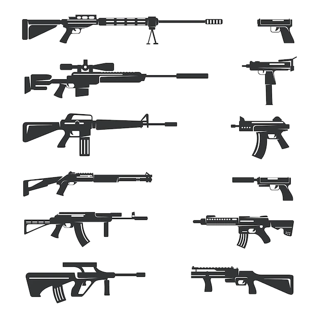 Free Vector | Set of guns