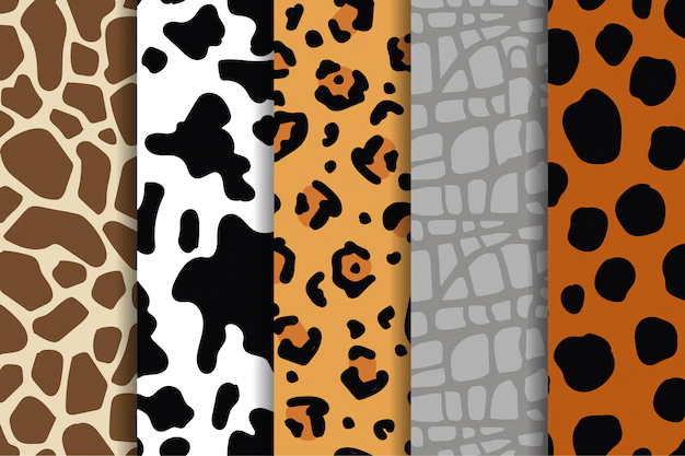 Free Vector | Set of modern animal print patterns