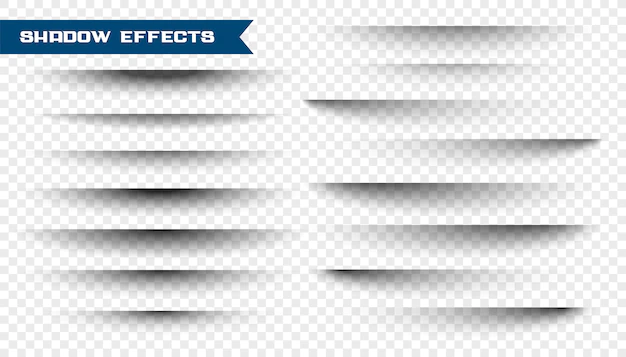 Free Vector | Set of paper shadow effect on transparent