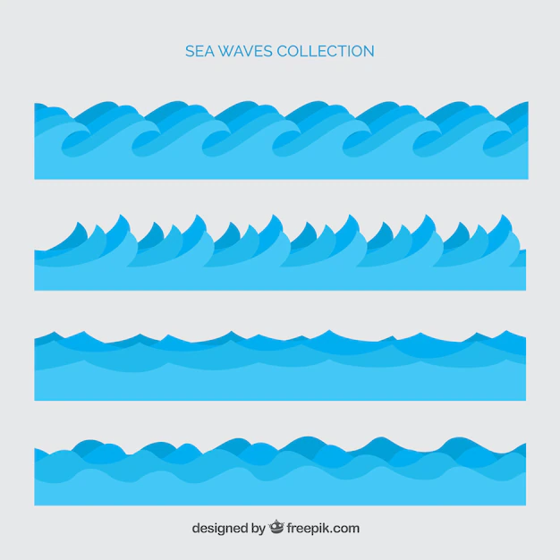 Free Vector | Set of sea waves