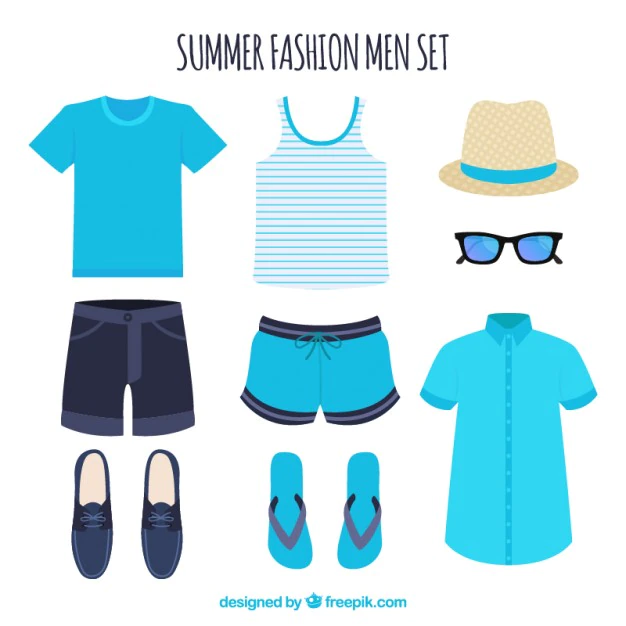 Free Vector | Set of summer clothes for man