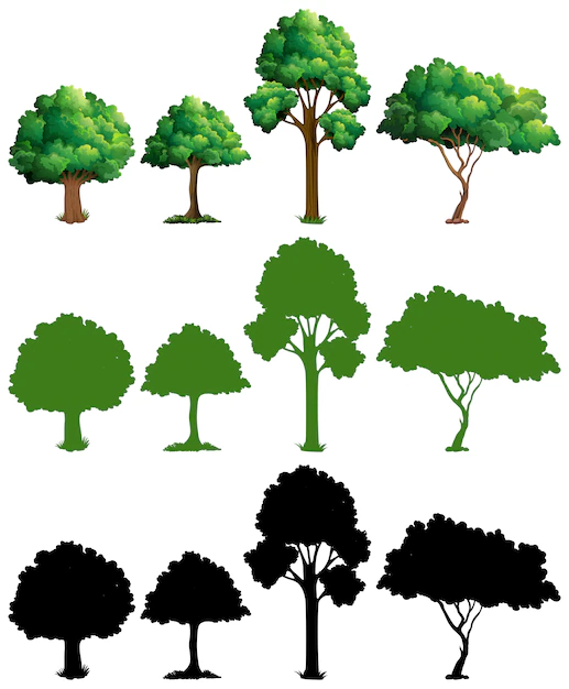 Free Vector | Set of tree design