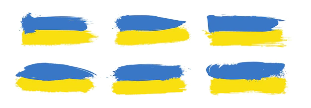 Free Vector | Set of ukrainian flags with brushstrokes