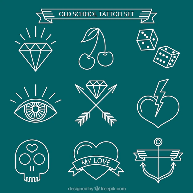 Free Vector | Set of white hand-drawn tattoos