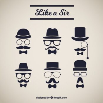 Free Vector | Several elements with elegant style mustache