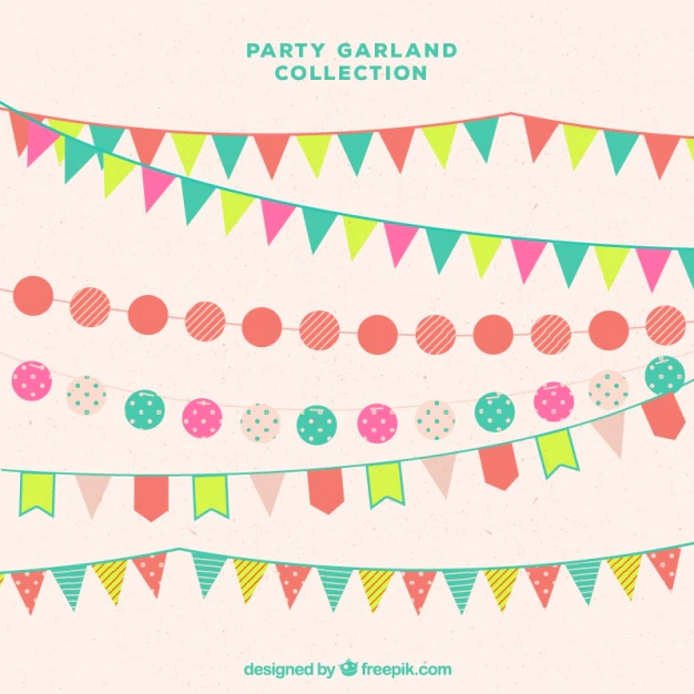 Free Vector | Several party garlands in flat style