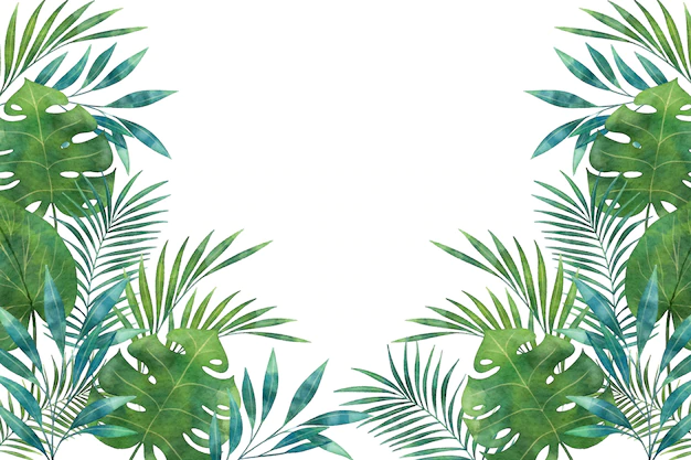 Free Vector | Shades of green tropical mural wallpaper copy space