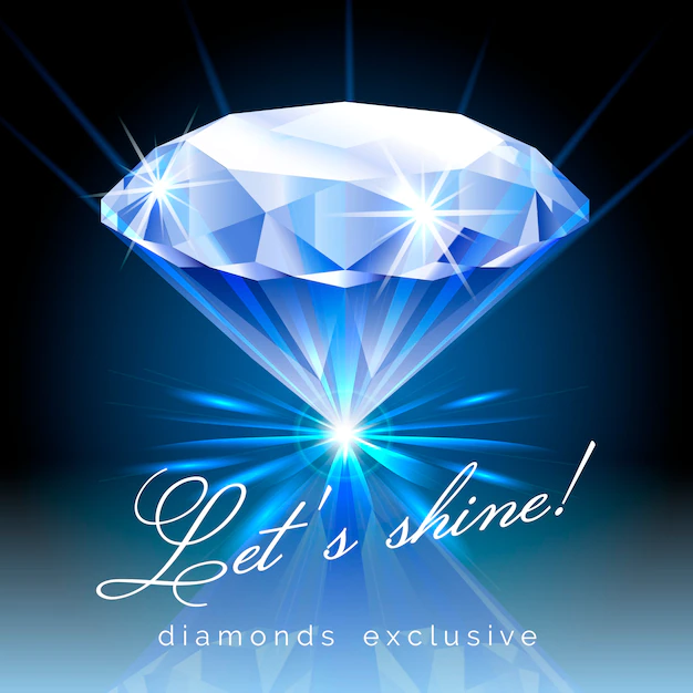 Free Vector | Shining diamond with text illustration