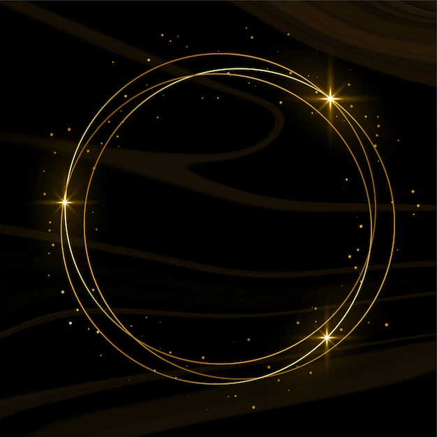 Free Vector | Shiny golden frame with sparkles and smoke