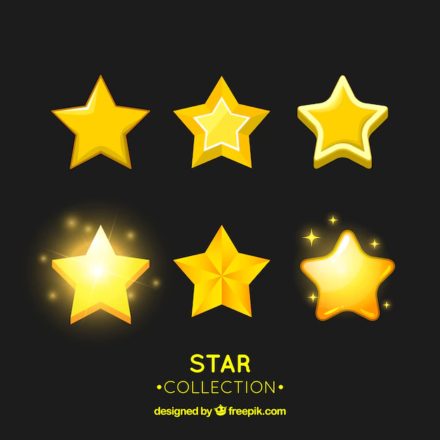 Free Vector | Shiny star collection of six