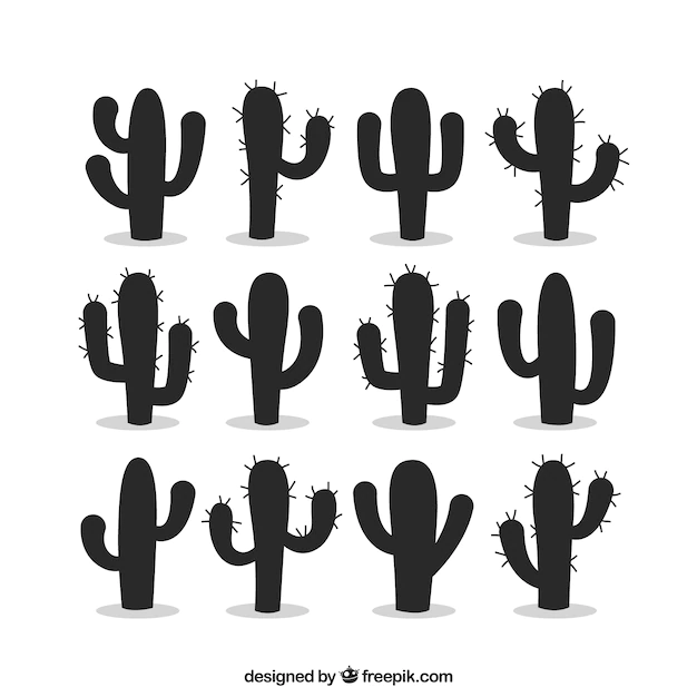 Free Vector | Silhouettes of cactus