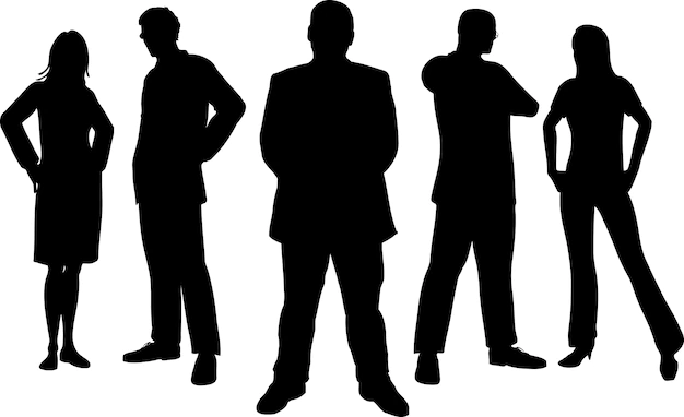 Free Vector | Silhouettes of young professional people