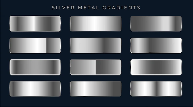 Free Vector | Silver or platinum gradients set