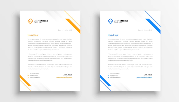 Free Vector | Simple business letterhead design set of two