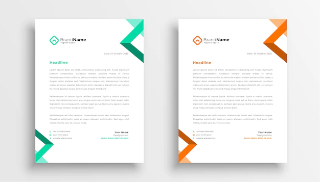 Free Vector | Simple business letterhead template design