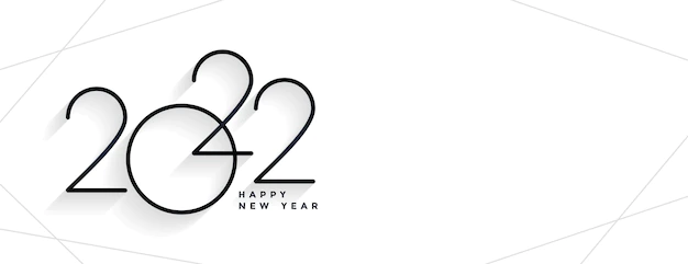 Free Vector | Simple minimalist new year 2022 line style banner design