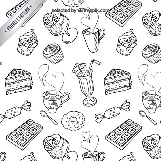 Free Vector | Sketchy sweets pattern