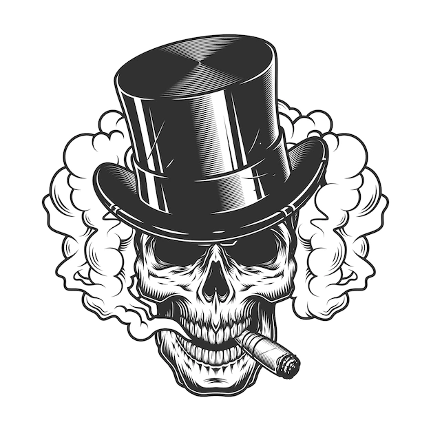 Free Vector | Skull in smoke cloud