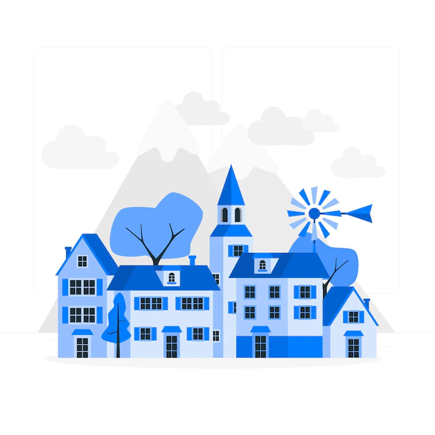 Free Vector | Small town concept illustration