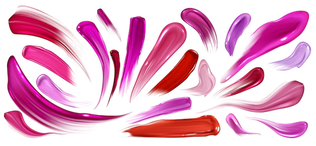 Free Vector | Smears of lipstick, nail polish or paint, brush strokes set isolated on white.