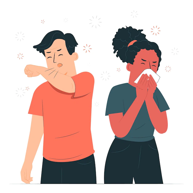 Free Vector | Sneezing concept illustration