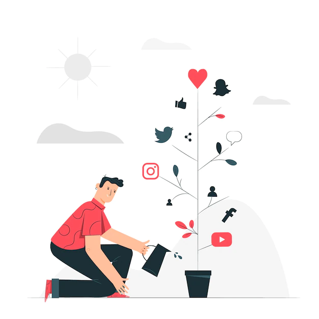 Free Vector | Social growth concept illustration