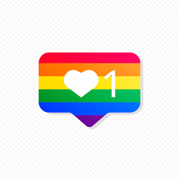 Free Vector | Social media notification with pride flag