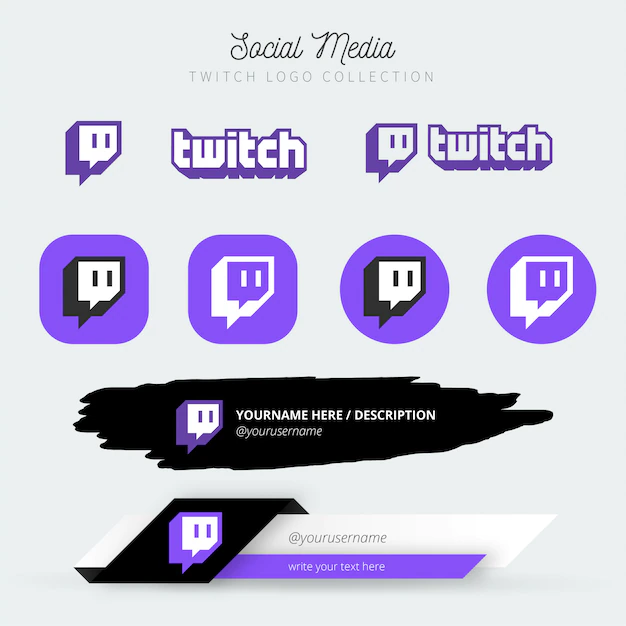 Free Vector | Social media twitch logo collection with lower thirds