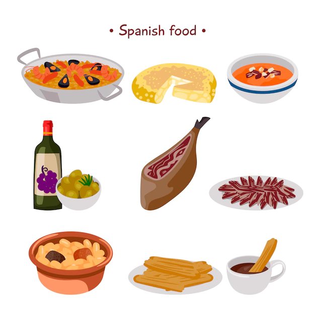 Free Vector | Spanish food collection