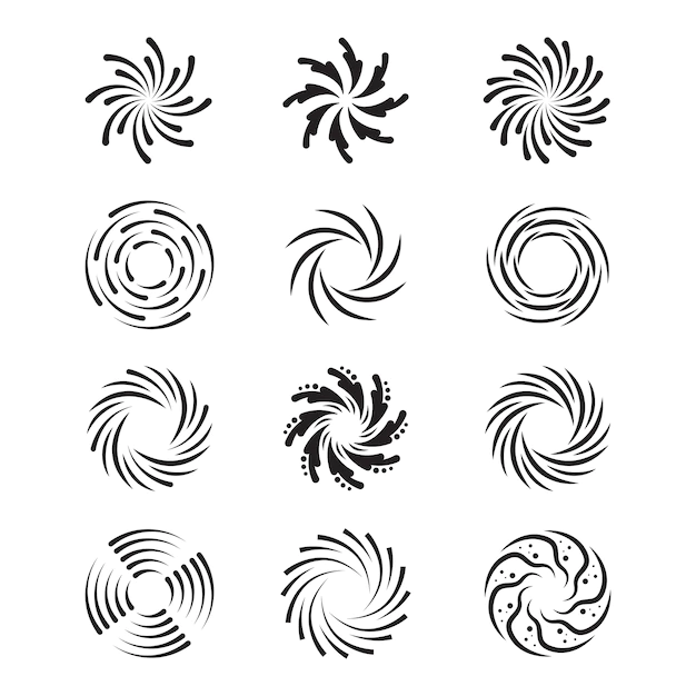 Free Vector | Spinning swirls set