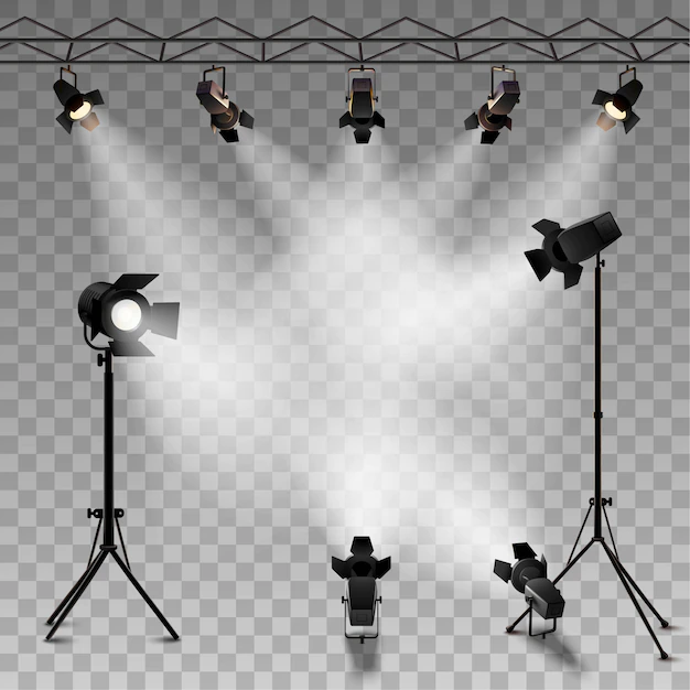 Free Vector | Spotlights realistic transparent background for show contest or interview