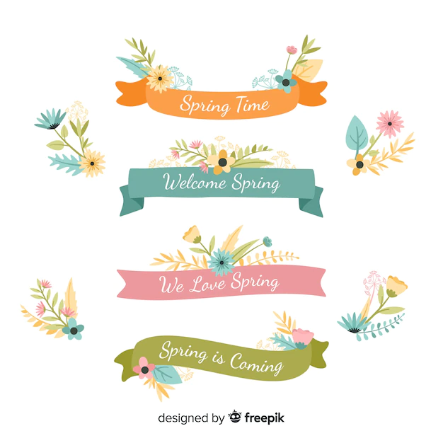 Free Vector | Spring ribbon collection