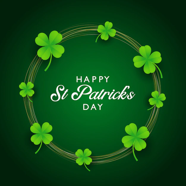 Free Vector | St patricks day background with clover and gold circles