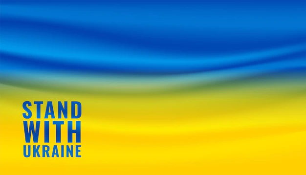 Free Vector | Stand with ukraine message on flag