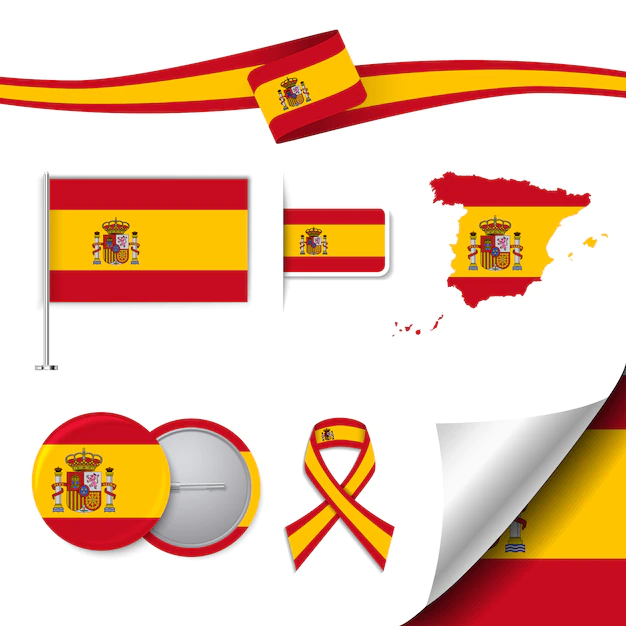 Free Vector | Stationery elements collection with the flag of spain design