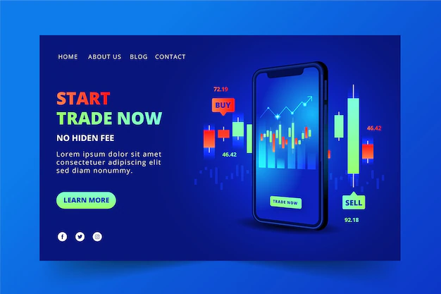 Free Vector | Stock exchange application landing page